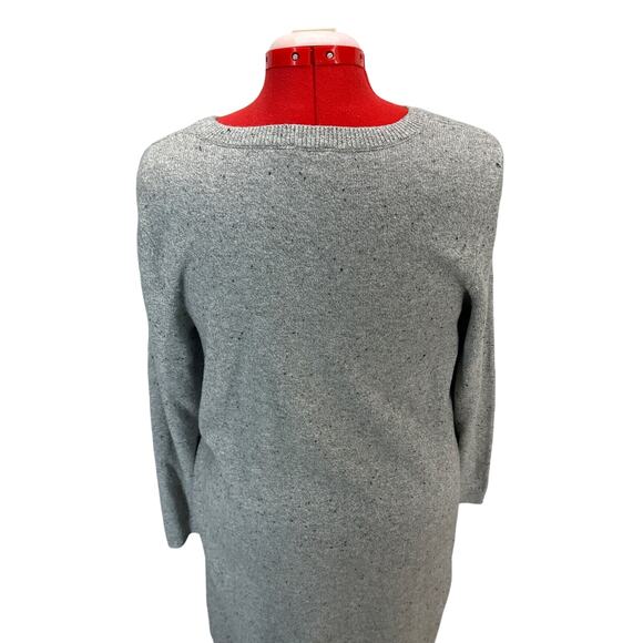 Talbots Gray Knee Length Side Tie Long Sleeve Scoop Neck Sweater Dress Women XL - Picture 8 of 10